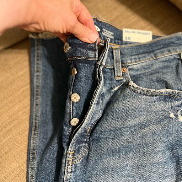 Old Navy Sky Hi Straight Extra High Rise Button Fly Size 10 NWT - Picture 3 of 6